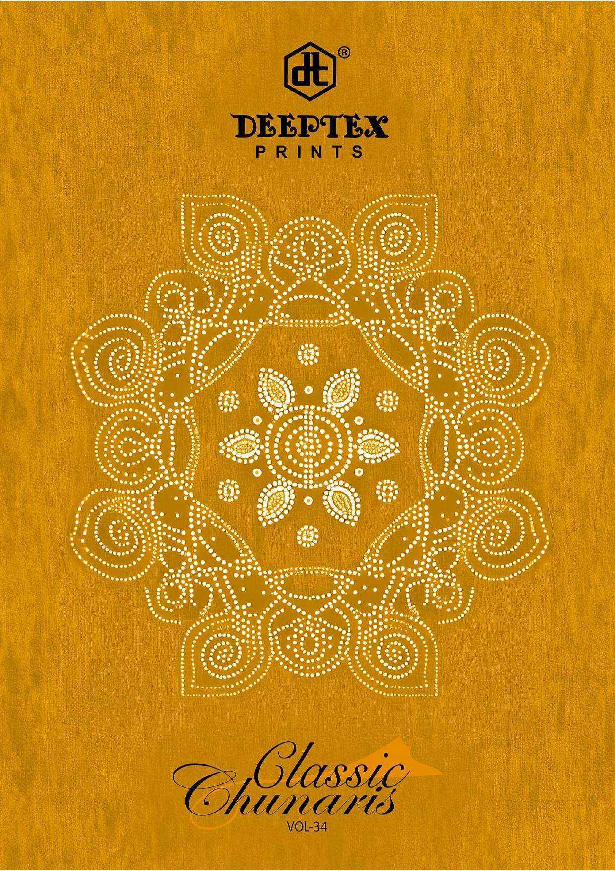 Deeptex Prints Classic Chunari Vol-34 Bandhni Cotton Dress Material (10 pcs  Catalogue)