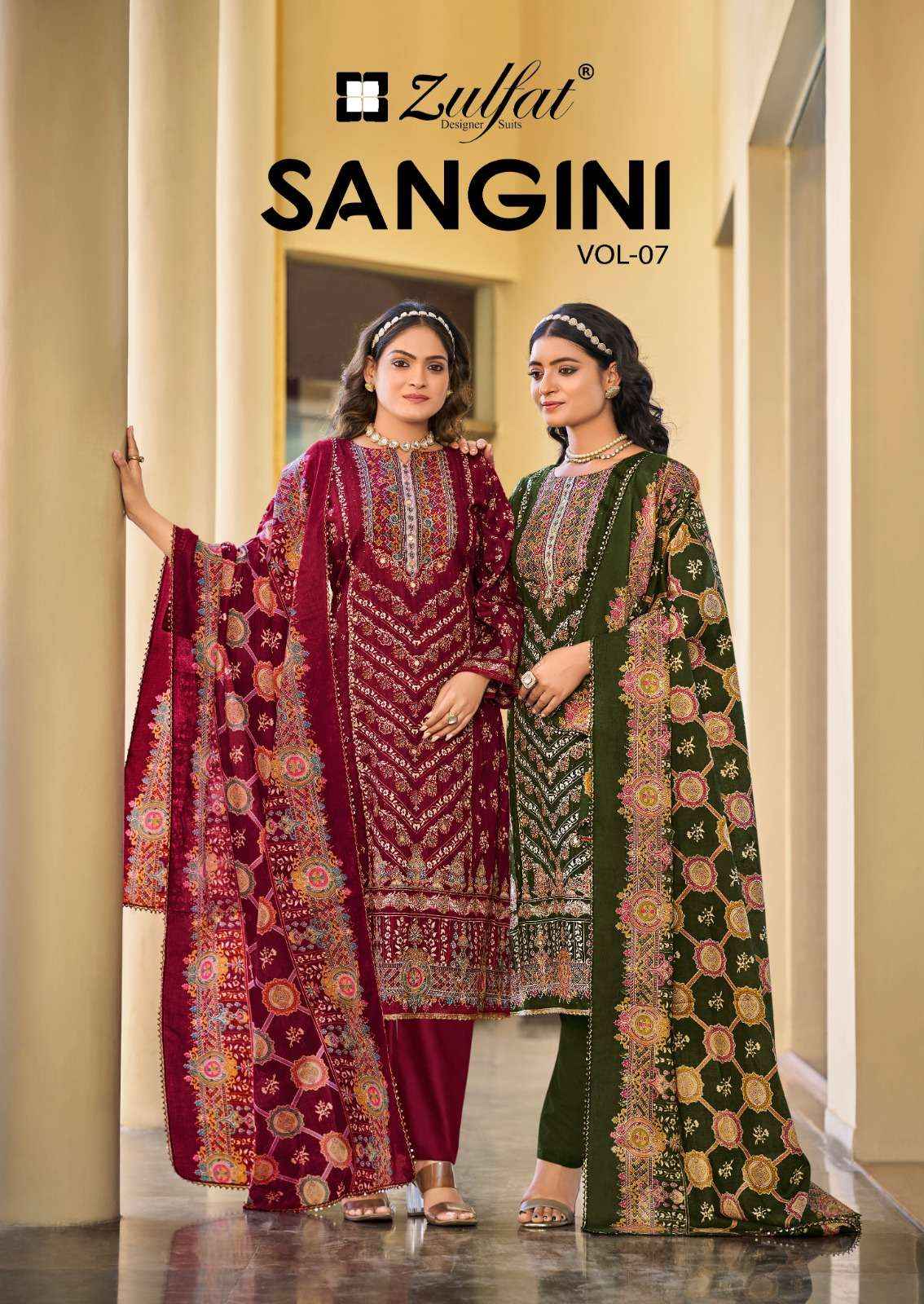 Zulfat Sangini Vol 7 Jam Cotton Dress Material  Surat Wholesale Bazaar ( 6 pcs Catalogue )