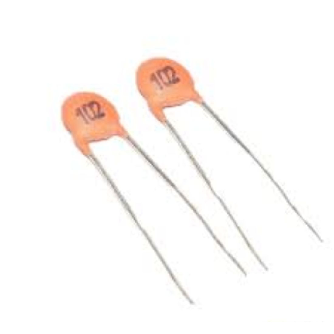Yellow Tommy 100 Pcs 1 NF 10V Ceramic Disc Capacitors with 5mm pitch and DIP through-hole design. Perfect for Arduino, DIY electronics, breadboard, and circuit prototyping